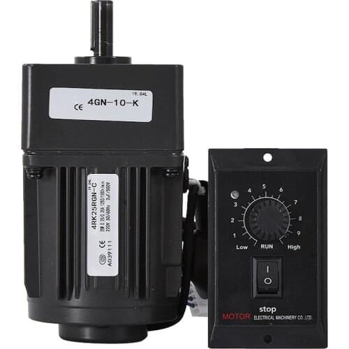 4RK25GN-C Adjustable Speed Motor 25W 220V/50Hz AC Gear Motor Reversible Motor Reduction Ratio 1:10 125rpm Geared Motor+Governor