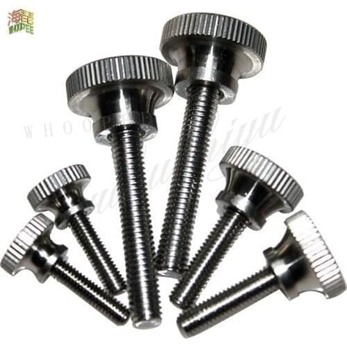 5pcs/lot M4 M5 M6 Stainless steel knurled thumb screws with collar high head manual adjustment screws bolt GB834