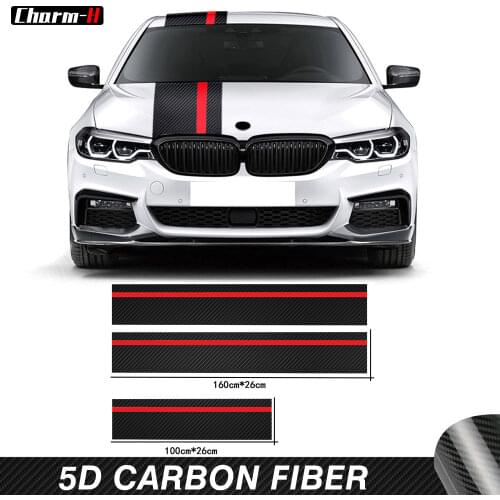 5D Carbon Fiber Vinyl Car Hood Bonnet Roof Rear Trim for BMW 5 Series G30