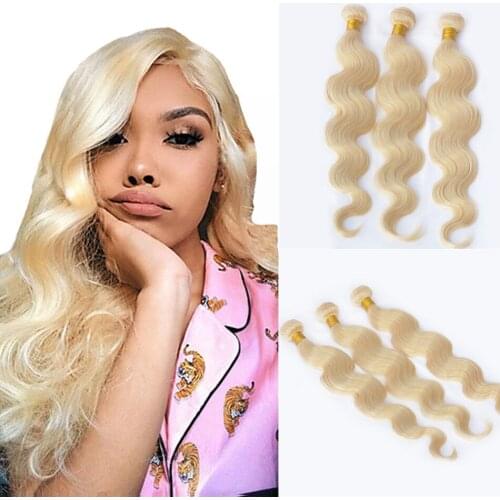 613# Body Wave Brazilian Hair Bundles Blonde 100% Human Remy Hair Extensions 8 To 40 Inches In Stock For Black Women