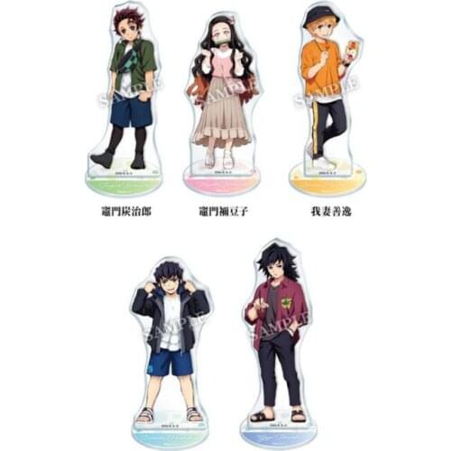 Anime Demon Slayer Kamado Tanjirou Agatsuma Zenitsu Acrylic Figure Stand Display Model Plate Cosplay Decor Summer Day Series Toy