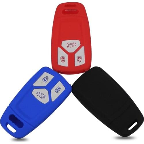 Bilchave 3 Buttons Remote Car Key Case Silicone Cover Fob For Audi 2016 2017 A4 allroad B9 Q5 Q7 TT TTS keyless Car-styling