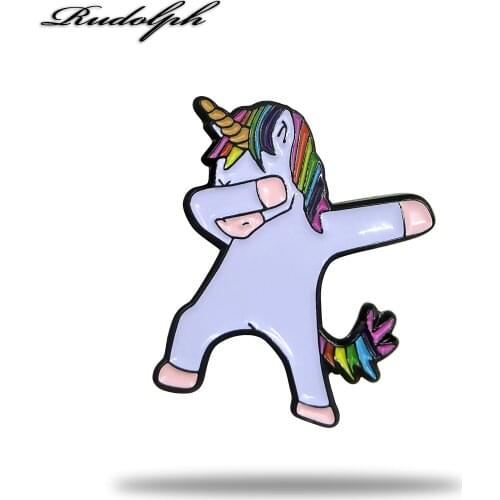 Happy dancing unicorn soft enamel pins