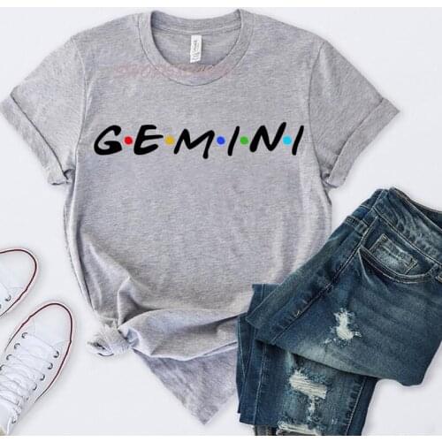 Twelve Constellations Zodiac Sign GEMINI Tshirt Casual Letter Print Tshirt Women Tee Aesthetic Clothes Vintage Mujer Camisetas