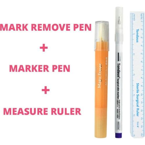 Microblading Kit Eyebrow Tattoo Marker Pen Measuring Ruler Removal Mark Pen Permanent Makeup Eyebrow Line Positioning Designing