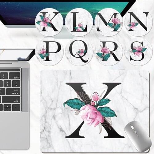 Mouse Pad Game Gamer Mouse Pad PU Leather Laptop Computer Mouse Mat Home Office Waterproof Non-slip Mat Letter Series