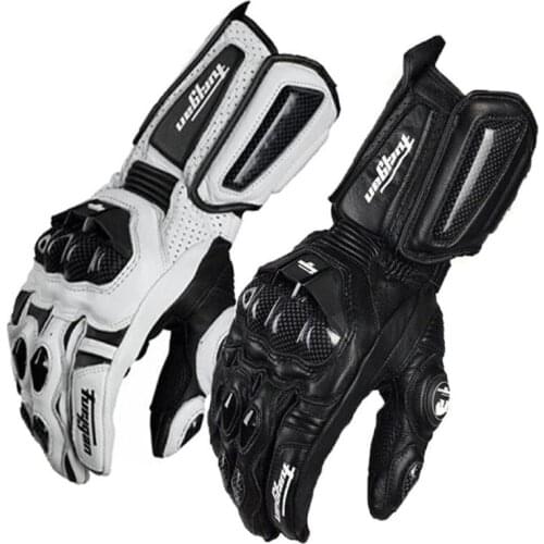 Furygan AFS10 Motorcycle Leather Gloves Carbon Fiber Screen-touch Knight Long Glove Motocross Racing Equipment Protective Gear
