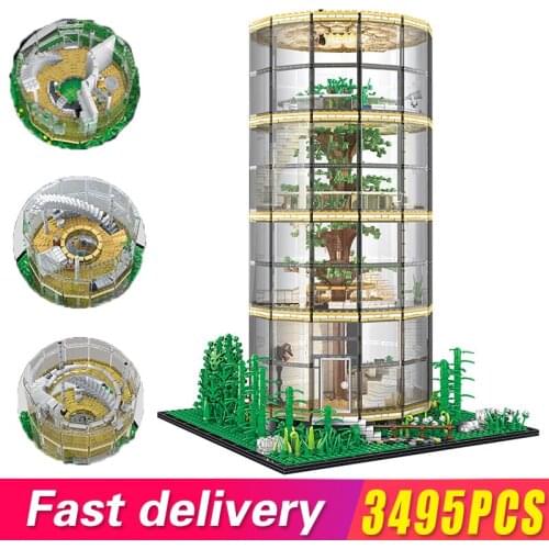 Creative Moc Magic Glass Tree House Building Blocks Model City Streetview Forest Villa Treehouse Micro Landscape Brick Kid Toys