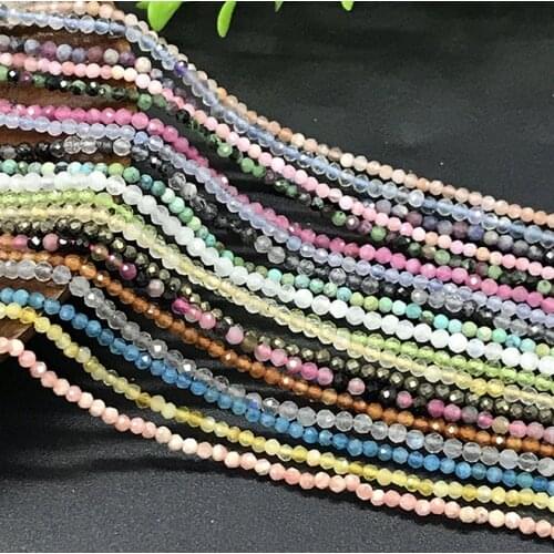 2-3mmNatural Mix Gem Stone Agates Minerals Beads Lave Amethysts Lapis Lazuli Round Loose Beads For Bracelet Jewelry Making