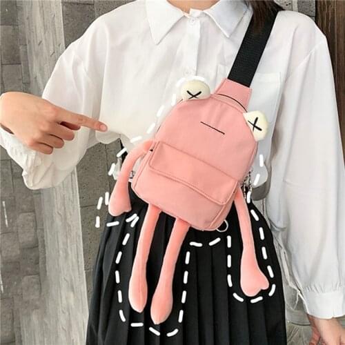 New Personality Girl Small Bag Tide Cartoon Cute Frog Casual Messenger Bag Chest Unisex Shoulder Crossbody Women Bag
