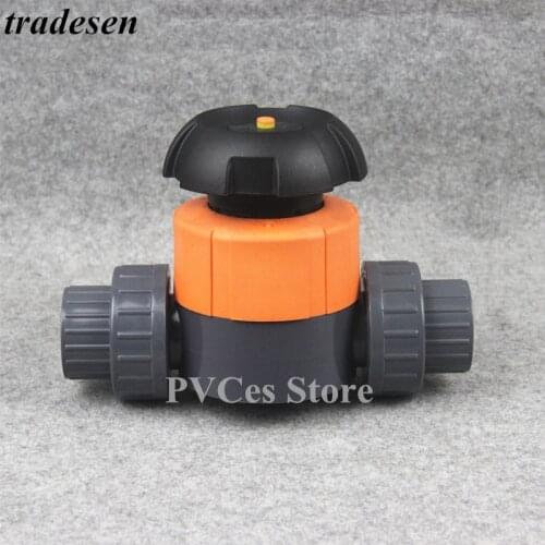1pc I.D 20~63mm PVC Diaphragm Valve Aquarium Tank Pipe Valve Industrial Water Treatment Double Union Garden Water Pipe Connector