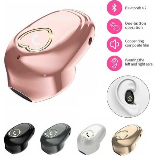 In Ear Mini Bluetooth Headset Wireless Stereo Noise Cancelling Earphone Sport Driving Earbud with Mic for iPhone Android