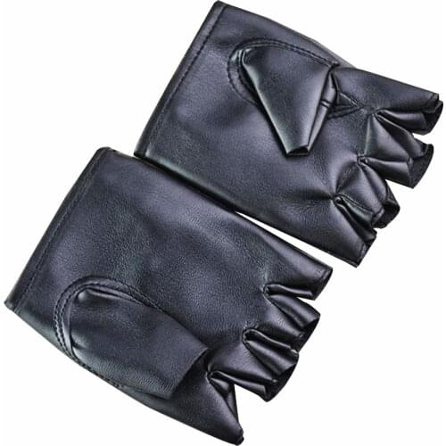 1 Pair Fashion Motor Punk Gloves Unisex Black Female Half Finger Driving Women Men Fashion Haulage Motor Punk Gloves