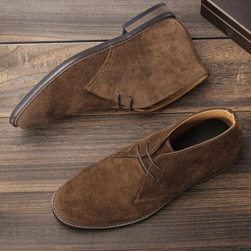 Men Ankle boots Genuine Leather CHUKKA BOOTS Size 7~12 Comfortable Wootten Brand Fashion 2021 walking boots for men #KD584