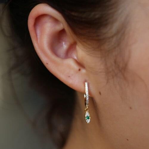 2018 new hot European and American minimalist geometric cute tiny eye earrings adorable modern gold silver color earrings female