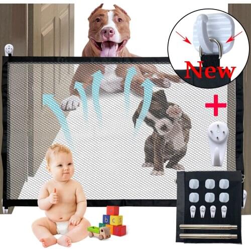 New Safety Mesh Dog Fence Pet Barrier Baby Safety Fence Magic Pet Gate For Room Door Dog Gate Pet Supplies Dropshipping