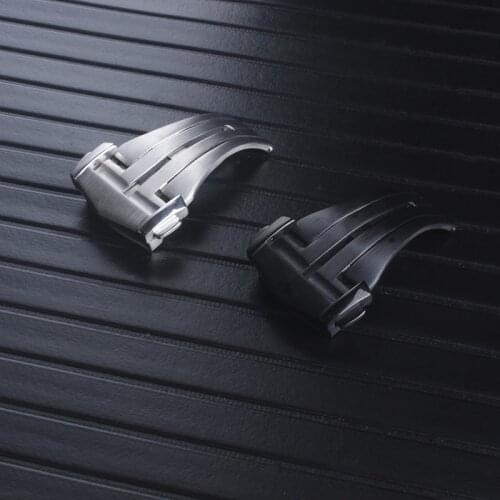 Stainless Steel Solid Double Push Button Fold Watch Buckle Butterfly Deployment Clasp Watch Strap 18mm 20mm for omega