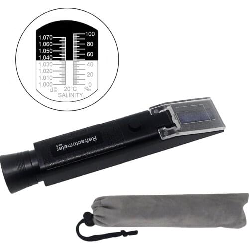 Portable Salinity Refractometer w/w 0-10% 1.000-1.070SG Seawater Salinometer For Aquarium