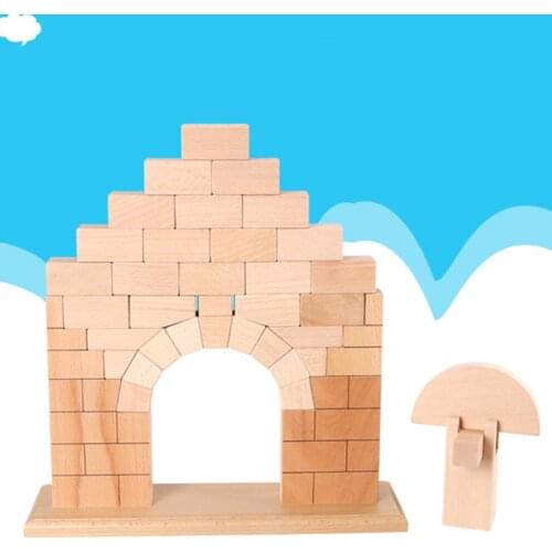 Roman Bridge Wooden Blocks Toy Set Bricks Games Activity Stacking Blocks