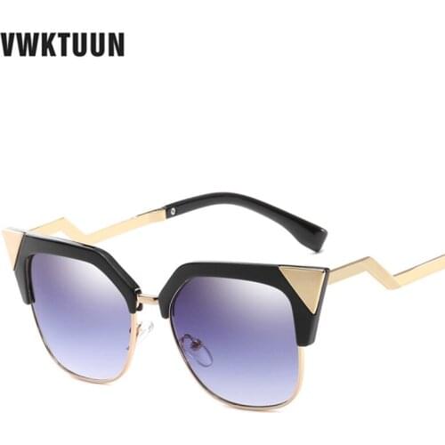 VWKTUUN Sunglasses Women Men 2019 Cat Eye Shades For Female Luxury Brand Designer Sunglasses Mirror Glasses UV400 Oculos