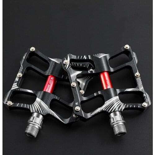 Bicycle Pedals Ultralight Aluminum Alloy Black/Silver Hollow Anti-skid Bearing Mountain Bike Accessories MTB Foot Pedals