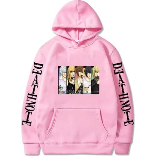 Japanese Anime Death Note Causal Hoodies Men Kawaii Winter Warm Hoody Fashion Cartoon Streetwear Harajuku Unisex Sweatshirts 300