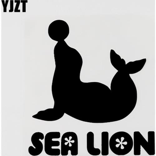 YJZT 12.9CM×14CM Fun Animal Sea Lion Vinyl Decal Car Sticker Black/Silver Decor 13F-0061