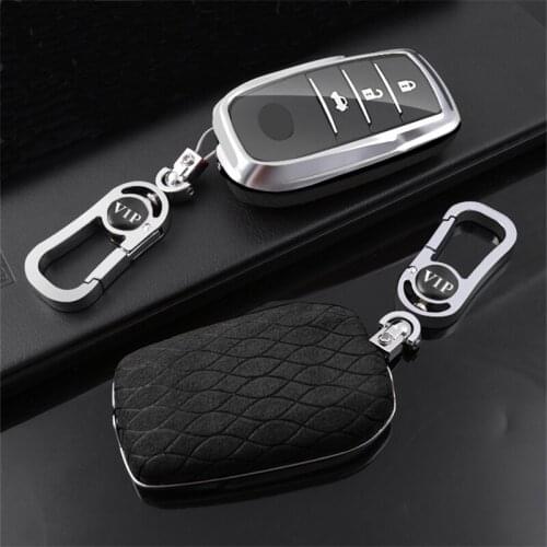 Suede Leather full cover car Remote key case For Toyota CROWN Camry COROLLA Auris Corolla Avensis Verso Yaris Aygo Scion TC IM