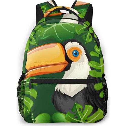 Women Backpack Kids School Bag for Teenage Girls Wild Toucan Forest Female Laptop Notebook Bagpack Travel Back Pack 2021