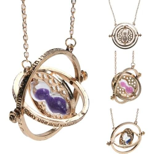 Women Stylish Casual Calculagraph Alloy Hourglass Necklace Pendant Trendy Jewelry