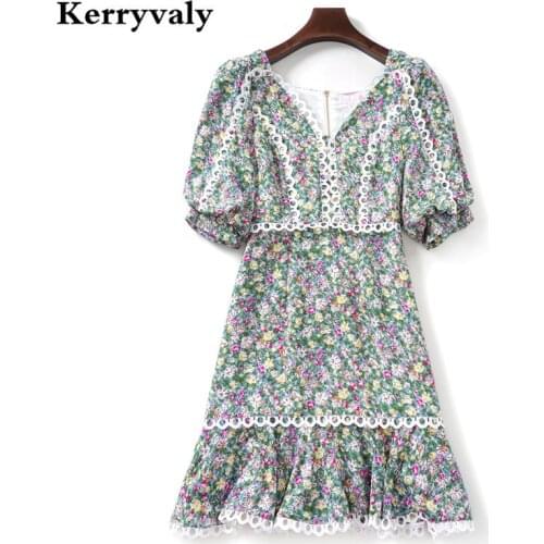Robe Vintage Summer Floral Lace Dress Ropa Mujer Verano 2021 High Quality Female Hipster Floral Women Dress Sukienki K9865