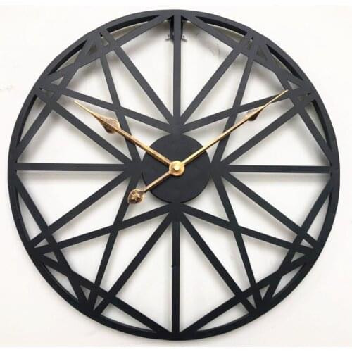 1PC Vintage Roman Geometric Wall Clock Personality Artistic Hanging Clock Iron Wall Clock For Living Room Home Decoration