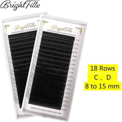 18 Rows False Lashes Natural 7-15mm MIX Eyelash Extensions Individual Soft Eye Lashes 0.07/0.10/0.15mm Thickness Fake Eyelashes