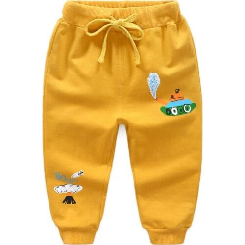 2021 New Warm Clothing 100% Cotton Casual Kids Boys Trousers Clothes Baby Pants Drawstring Full Length 12M-18M-24M-3-4-5-6