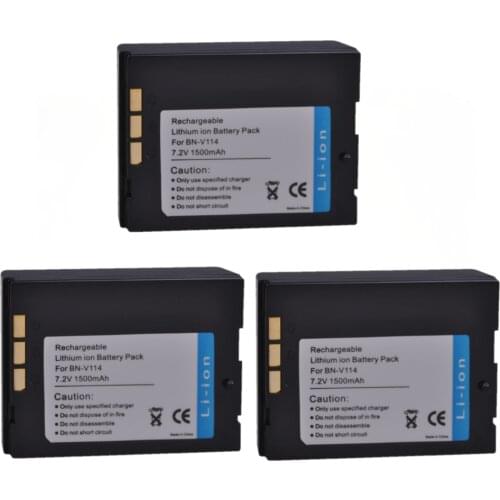 3Pcs BN-V114 BN-V114U BN V114 V114U Battery for JVC GR-DVP1 GR-DX100EK GR-DX45 GR-DVP3 GR-DX106 GR-DX48 GR-DVP3 ST GR-DX107