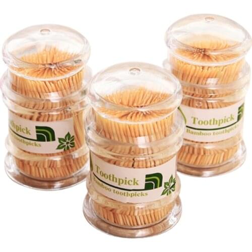 300pcs/Box Creative Natural Health Double Available Bamboo Toothpicks Home Hotel Disposable Fruit Pick