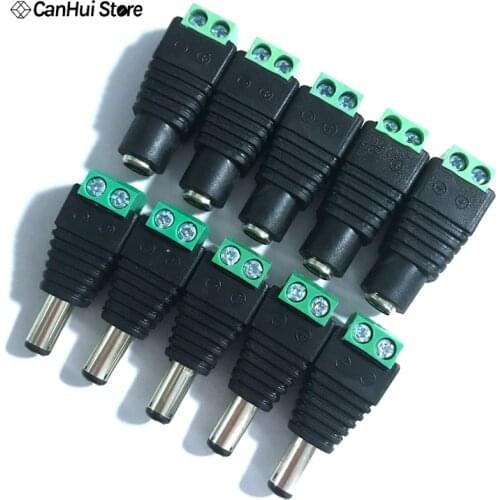 5 Set CCTV Cameras 2.1mm x 5.5mm Female Male DC Power Plug Adapter DC Power Female Plug Jack Adapter Connector Male Plug Socket