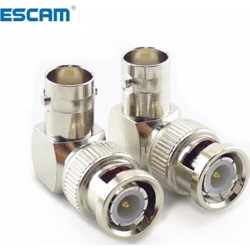 1 Pc BNC Male Connector Adapter L-shaped Right Angle to BNC Female Jacks Adapter for CCTV Security Video Surveillance System