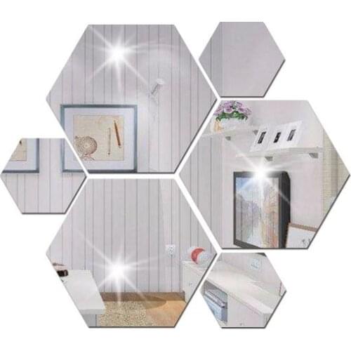 Sunflower Sunflower Acrylic Mirror Wall Sticker 12 Pieces Hexagonal Carved Mirror Livingroom Decoration Home Supplies Home Decor