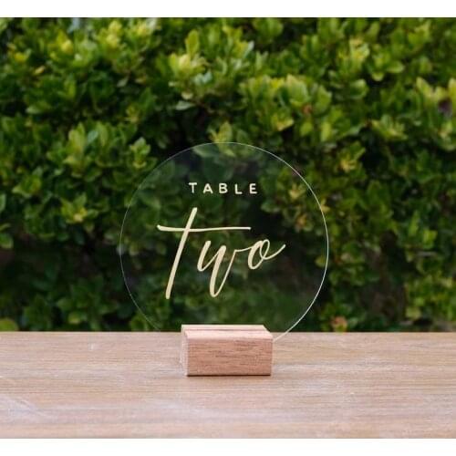 Acrylic Wedding Table Numbers. Round Modern Wedding Numbers. Circle Acrylic Wedding Signs. Wedding Table Decoration