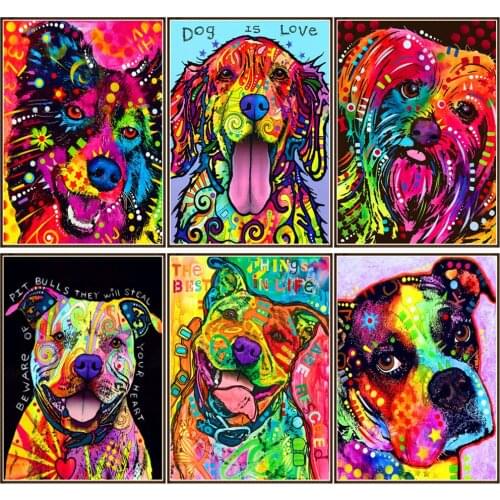 Round full diamond cartoon animal 5D diamond painting pet dog art DIY diamond embroidery kit home decoration gift