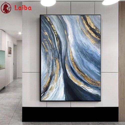 Diamond Mosaic Abstract golden gray art round drill Cross Stitch Diamond Embroidery Art Painting Full Square Decor For Home