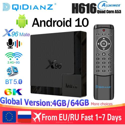 Android tv box Android 10 X96 MATE 6K H616 Quad Core Media player Play Store Free Fast Android smart tv Set top box NEW