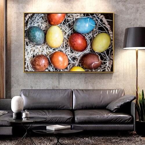 Artcozy Oil Canvas Painting eggs_basket_easter For Home Decoration Wall Art