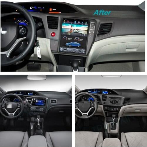 For Honda Civic 2012 2013 2014 2015 Android 9 Carplay Radio Player One Din Car GPS Navigation Head Unit Car stereo BT WIFI