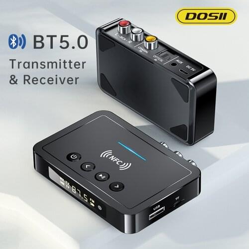 Bluetooth Receiver Transmitter 5.0 FM Handsfree Call Audio Stereo AUX 3.5mm Jack RCA Optical Wireless Adapter For TV Headphone