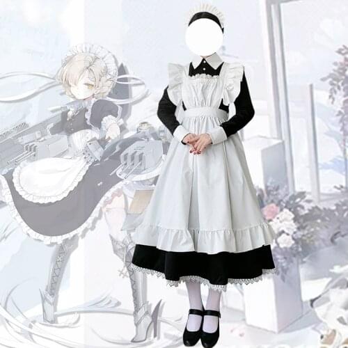 Retro Black White Anime Cosplay Costumes Japanese Kawaii Lolita Girl Maid Outfits School Student Role Play Lingerie Dress 2021