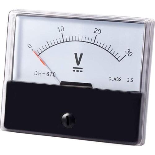 DH-670 Class 2.5 DC 0-50V 10V 15V 20V 30V 100V 150V Analog Panel Voltage Meter Voltmeter