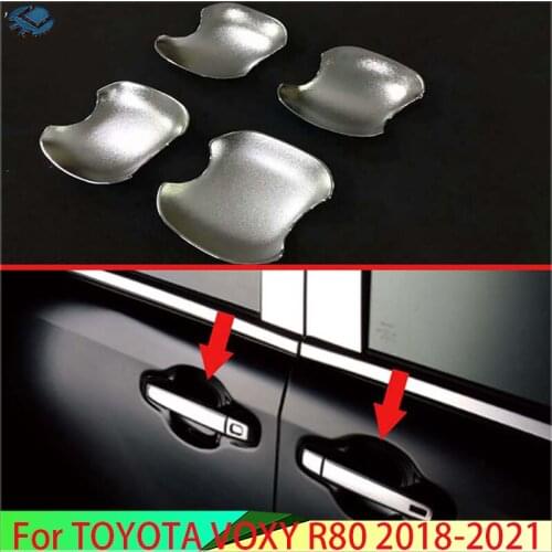 For TOYOTA VOXY/NOAH R80 2018 2019 ABS Chrome Door Handle Bowl Cover Cup Cavity Trim Insert Catch Molding Garnish