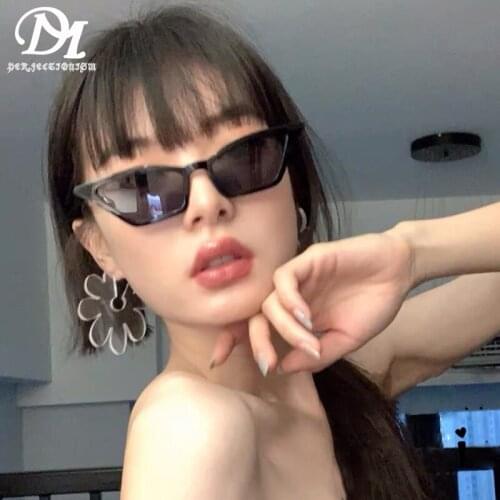 DM PERFECTIONISM Small Frame Cat Eye Sunglasses Personality Dazzle Color Ocean Piece Glasses